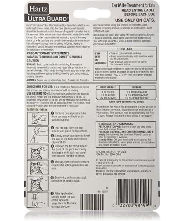 Hartz UltraGuard Ear Mite Treatment for Cats - Effective Relief for Ear Mite Infestations - Buy Online on GoSupps.com