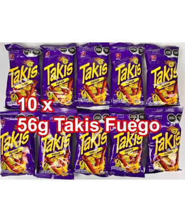  Superkost Takis Fuego Spicy Chilli Lime Chilli Chips (10 x 56 g) - Buy Online on GoSupps.com