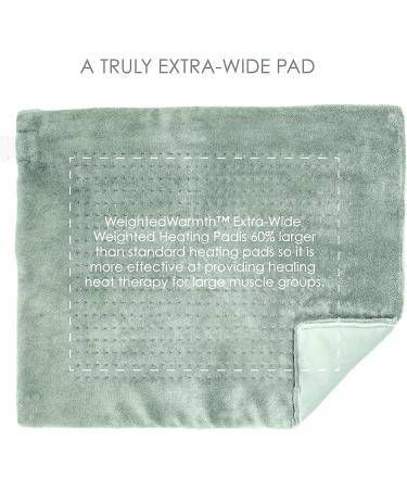 Pure Enrichment WeightedWarmth Extra-Wide Heating Pad - 20 x 24 - 3.5 lbs - 6 Heat Settings - BPA-Free Beads & Microplush - Jade - Ideal for Back Pain, Joints, Cramps - Buy Online on GoSupps.com