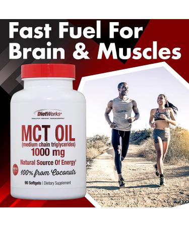 Buy DietWorks MCT Oil 1000 mg - 90 Softgels for Weight Loss & Energy - Buy Online on GoSupps.com
