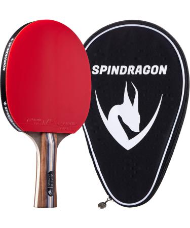 Spindragon Apex Carbon Professional Ping Pong Paddle - Performance Table Tennis Racket with Dual Offensive Rubber & Durable Carry Case - Enhance Your Game & Win More Matches