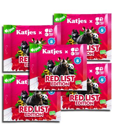 Set of 5 packs Katjes Red List Edition 5 x 175 g