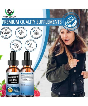 Magnesium Taurate Liquid Drops High Absorption Magnesium Taurate 1500mg for Cardiovascular Health Muscle Joint and Heart Health* Liquid Magnesium Supplement for Adults Women & Men 30 Servings - Buy Online on GoSupps.com