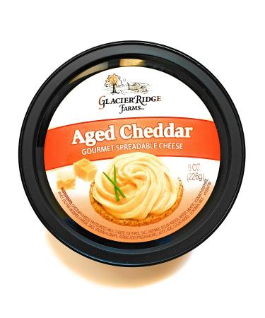 Glacier Ridge Farms Aged Cheddar Gourmet Spreadable Cheese 8oz (One Cup)