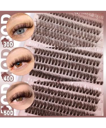 JIMIRE 300Pcs Brown Lash Clusters - Fluffy Wispy Eyelash Extensions D Curl 30D/40D/50D - DIY False Eyelashes Pack - Buy Online on GoSupps.com