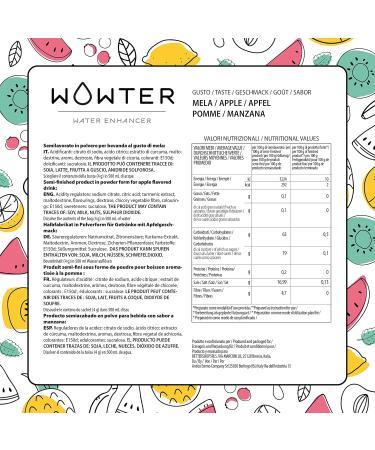 Wowter by AMZ Better | Sugar-Free Calorie-Free Apple Flavored Water Powder | 12 GMO-Free & Gluten-Free Bags | Made in Italy | 48g - Buy Online on GoSupps.com