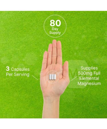 Max Strength Magnesium Glycinate 500mg Per Serving 240 Capsules | 100% Chelated for Easy Absorption | Essential Mineral Supplement for Muscle Sleep & Heart Health 240 Count (Pack of 1) - Buy Online on GoSupps.com