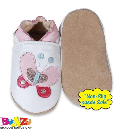 SHADOW DANCE UK Baby Shoes | Soft Sole Toddler Shoes for Boys & Girls | Leather Winter Booties | Pink Butterfly Design | Size 28 | 12-18 Months - Buy Online on GoSupps.com