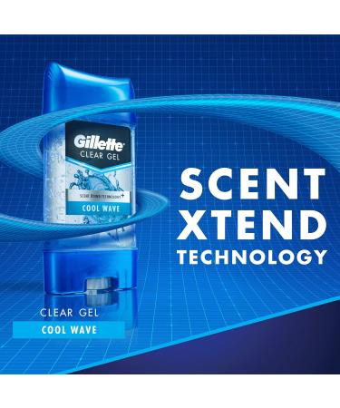 Gillette Men's Antiperspirant Deodorant Cool Wave Scent Clear Gel 3.8 Oz (Pack of 3) - Buy Online on GoSupps.com