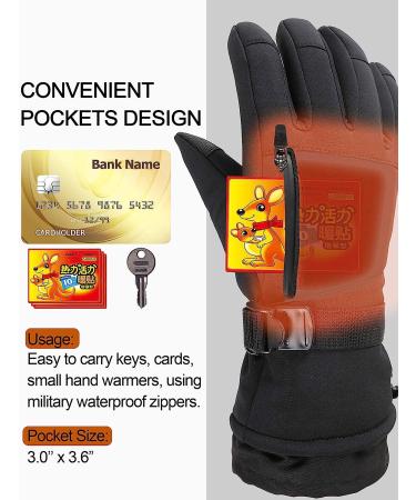 Frlozs Waterproof Insulated Ski & Snow Gloves -30F - Black XX-Large | Touchscreen Thermal Gloves for Men & Women | Winter Snowmobile Snowboarding Motorcycle Gloves - Buy Online on GoSupps.com