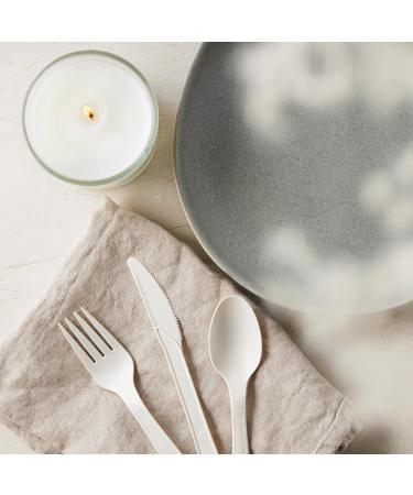 GREENPRINT compostable cutlery set 150 Pack 50 Forks 50 Spoons 50 Knives - Biodegradable Disposable Cutlery Heavy Duty Utensils Alternative to other Silverware - Buy Online on GoSupps.com