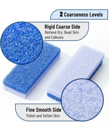 Slick Pumice Stone for Feet Callus Remover - 4 Pack, 2 Colors | Foot Scrub for Pedicure and Dead Skin Removal - Buy Online on GoSupps.com