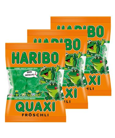 Haribo quaxi fr schli Grenouilles Lot de 3 Caoutchouc - Babyours - Vin en Caoutchouc Fruit Caoutchouc en Sachet Pochette