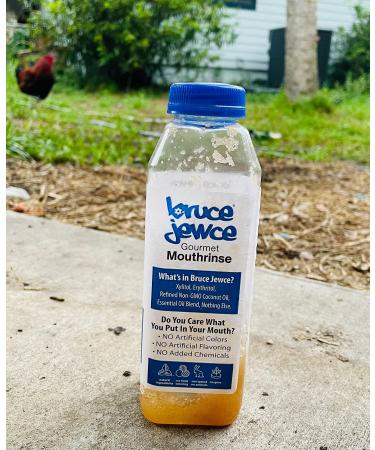 Bruce Jewce Gourmet Mouthrinse 100% Natural Organic Mouthwash 15 oz  Dry Mouth  Gingivitis  Tooth Decay  Non-Alcoholic  No Fluoride  Adults & Kids