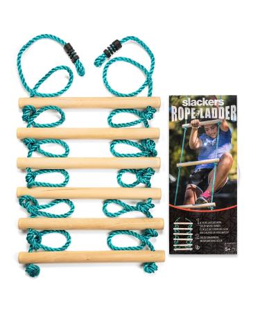 Slackers 8 ft Rope Ladder - Best Outdoor Ninja Warrior Training Equipment For Kids - A Great Addition To Your Backyard Ninjaline Obstacle Course - Rated Ages 5+