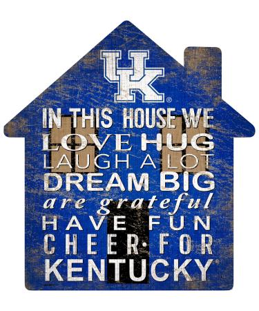 Fan Creations NCAA Kentucky Wildcats Unisex University of Kentucky House Sign, Team Color, 12 inch