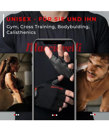 Macciavelli Fitness Gloves for Men & Women - Black Training Gloves for Strength Training & Bodybuilding - Gym & Fitness Gear - Buy Online on GoSupps.com