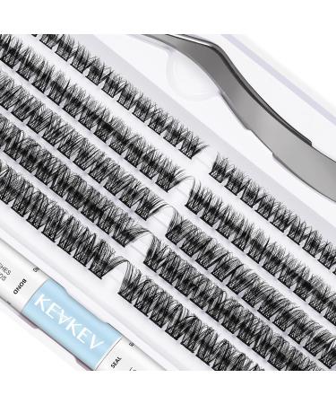 KevKev Eyelash Extension Kit - 120pcs Individual Lashes, Bond & Seal - DIY D-Curl Cluster Lashes - Ocean D-Mix (10-16mm) with Tweezers - for Eyelash Extensions - Buy Online on GoSupps.com