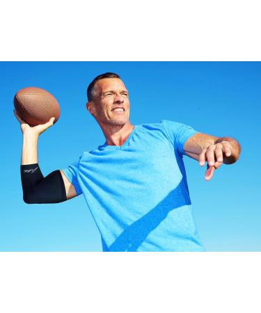 Doctor Developed Copper Elbow Support Compression Sleeve + Handbook | Relief for Tennis/Golfers Elbow & More | Excellent Customer Support - Large - Buy Online on GoSupps.com