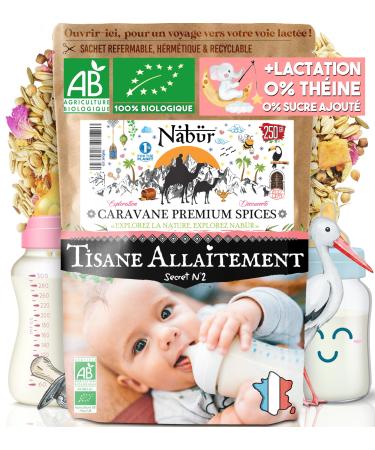Nab r Nab r - Secret Breastfeeding Herbal Tea N 2 BIO 250g Booster 5-in-1 Fennel Caraway Coriander Apple Breast Milk Rose Lactation Herbal Tea Colic 0%