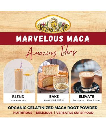Inca's Gold Organic Black Maca Gelatinized Root Powder for Men - 170g | Boost Energy & Stamina | International Shipping Available - Buy Online on GoSupps.com
