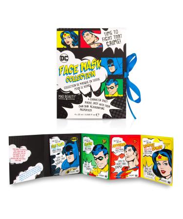 MAD Beauty DC Superhelden Face mask Set: 4 Tuch masks from Superman Batman Robin and Wonder Woman as a cloth mask for well -groomed skin 4x25 ml - Buy Online on GoSupps.com