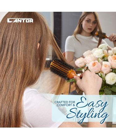 Large Round Boar Bristle Blow Dry Brush | Thermal Ceramic Barrel | Anti-Static Roller Hair Brush for Styling | 20 Row | Long Hair - By Cantor - Buy Online on GoSupps.com