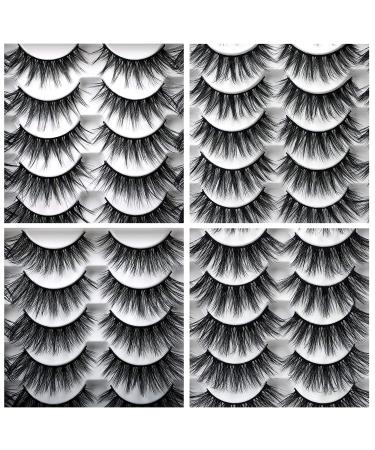 40 Pairs 3D Natural False Mink Eyelashes Bulk - 15-20mm Long Fluffy Volume Dramatic - 8 Styles Fake Eyelashes Pack - Wholesale Reusable Makeup Lashes by Yawamica C- Flipped - Buy Online on GoSupps.com