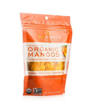 Sol Simple Solar Dried Mango Snack - USDA Organic, Non-GMO, Vegan & Kosher - Gluten & Preservative Free - Ethically Sourced from Nicaraguan Farmers - 6oz (Pack of 2) - Buy Online on GoSupps.com