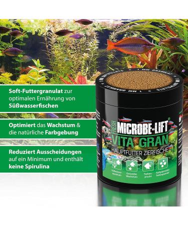 MICROBE-LIFT - Vita Gran | Granular Fish Food for Any Freshwater Aquarium | Promotes Vibrant Colors and Fish Growth | Content: 1000 ml/460 g - Buy Online on GoSupps.com