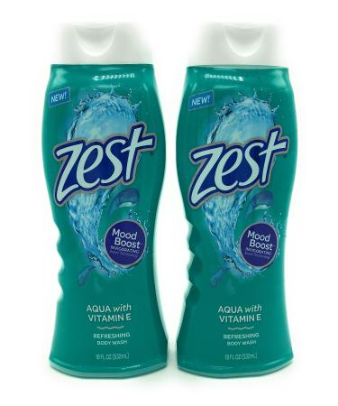 Zest Body Wash Aqua 18 Ounce 2 Pack 18 Fl Oz (Pack of 2)