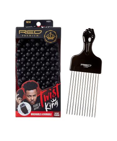 RED by Kiss Lace Wig Brush and Lace Wig Tinted Powder Set (Medium Brown Set)