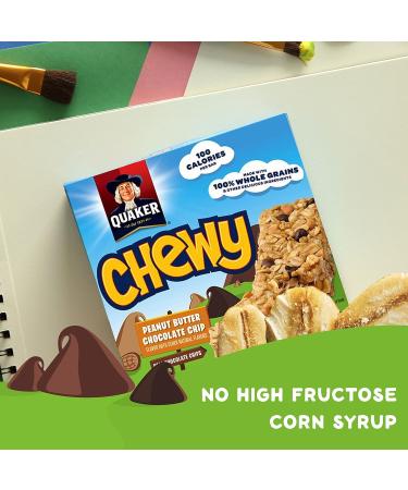 Quaker Chewy Granola Bars Peanut Butter Chocolate Chip 8 Bars Per Box (Pack of 6) - Buy Online on GoSupps.com