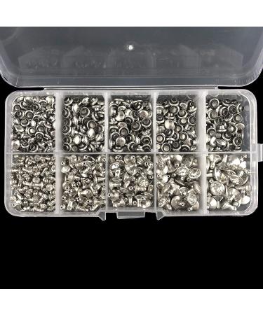 500 Sets CZ White Crystal Rivets for DIY Leather-Craft & Garment | Rapid Rhinestone Studs in Silver Color (Mixed 01) - Buy Online on GoSupps.com