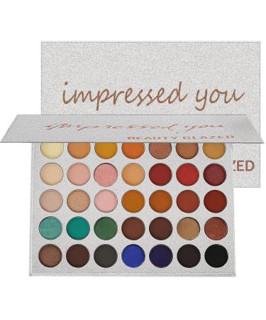Impress You Eyeshadow Palette, Highly Pigmented 35 Shades Matte and Shimmers Makeup Palette, Blendable Long Lasting Waterproof Eye Shadow, No Flaking, Little Fall Out, Stay Long, Hard Smudge, Cruelty- Free Makeup Pallet, F