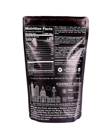 Wild Foods Organic Cocoa Powder - Single-Origin Unsweetened Keto Chocolate for Cooking & Baking - 12 oz Pack - Premium Cacao Beans - Sugar Free Non Dutch Raw Superfood - Buy Online on GoSupps.com