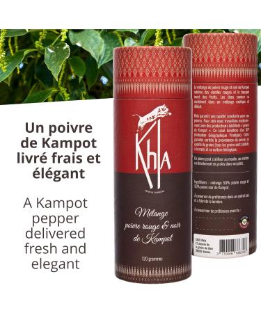 Khla - Organic Kampot Black & Red Pepper Blend - Pepper Tube Grains 120g - Limited production - Asian spice - Cambodia origin - Buy Online on GoSupps.com