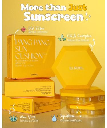 Pang Pang Sun Cushion Plus - Korean SPF50+ Sunscreen Cushion with Aloe Vera | Lightweight & No White Cast | Hypoallergenic Face Makeup (0.53 oz - Buy Online on GoSupps.com