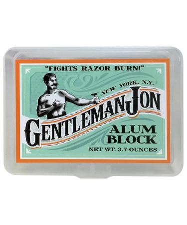 Gentleman Jon 3.7oz Alum Block in Plastic Case | Razor Burn Relief Aftershave - Travel-Friendly Solution for Smooth Shave - Buy Online on GoSupps.com