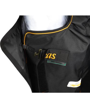 Marengos by Bucas 1200D Winter Blanket | Breathable Waterproof Turnout | Black/Orange | Size 135cm (100g/m Filling) - Buy Online on GoSupps.com