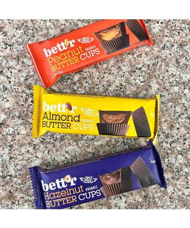 Bett r Bio Hazelnut Butter Cups. 100% Vegan Gluten Free and Lactose Free - 12 x 39 g Bett'r Bio Hazelnut Butter Cups - Buy Online on GoSupps.com