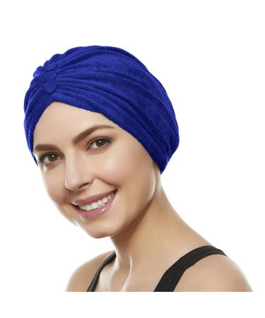 Beemo Soft terry cloth headgear with reversible knot or button placket (available in 10 colours) Royal
