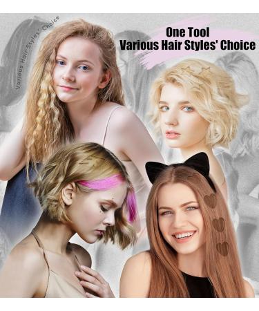 Terviiix Hair Crimper & 3D Hair Stamper with 4 Interchangeable Plates Including Zigzag & 3 Fun Patterns Crimper Hair Tool for Hair Keratin & Argan Oil Infused Crimping Iron for Volume Purple - Buy Online on GoSupps.com