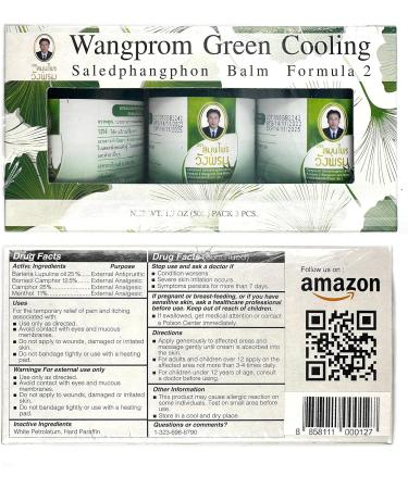Wang Prom Herbal Balm 50g (Pack of 3) - Soothing Green Formula - Buy Online on GoSupps.com