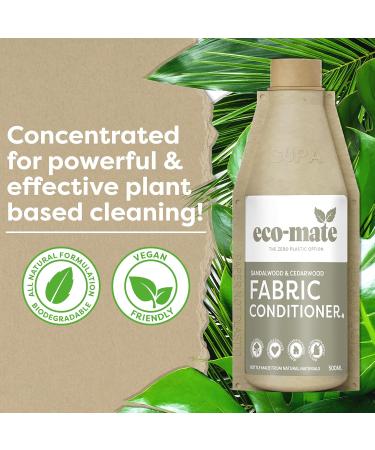 Eco-Mate - Sandalwood & Cedarwood Concentrated Fabric Conditioner - 500ml (Pack of 3) - Eco Friendly - 100% Plant-Based Biodegradable Fabric Softener - Natural Ingredients - Refreshing Pure Fragrance - Buy Online on GoSupps.com