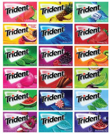 Trident Chewing Gum | Sugar-Free | Assorted Flavor (10 Pack) - Niro Assorted Flavors