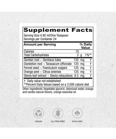 Vitanica Bitters Tonic - Alcohol Free Liquid Digestion Supplement | Vegan Vanilla Orange Flavor | 4 oz - Buy Online on GoSupps.com