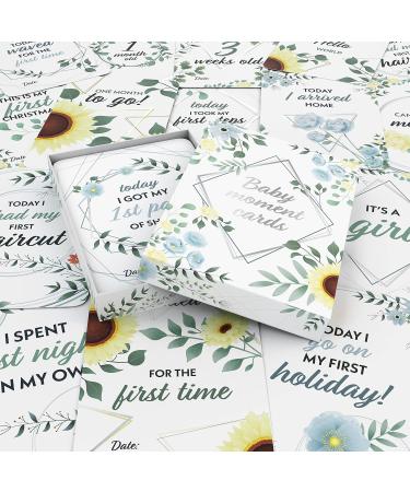 Baby Moments Cards & Milestone Keepsake Gift Box - 50 Unisex Photo Memory Album Set for Pregnancy & Baby Shower - Cozy Hedgehog Theme - Buy Online on GoSupps.com