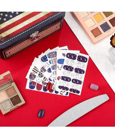 Patriotic Nail Wraps: 4th of July American Flag Independence Day Nail Art Stickers - 8 Sheets - Buy Online on GoSupps.com