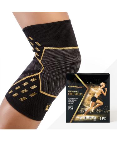 CopperJoint Knee Brace - Compression Knee Sleeve - Knee Support for Workout, Running, Weightlifting, Sport & Everyday Activities - Sleeves for Arthritis Pain, Swelling, & Support Large Knee Sleeve PRO
